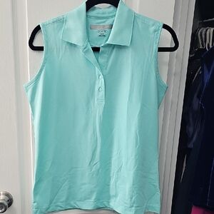 Greg Norman Collection Sleeveless Light Blue Blouse